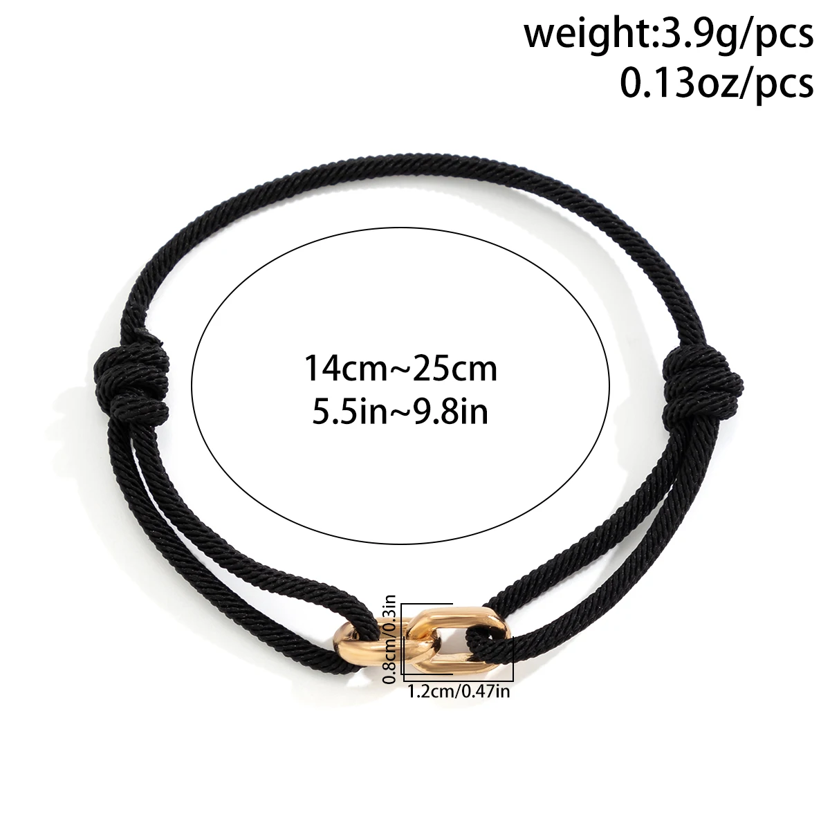 IngeSight.Z Casual Adjustable Thick Rope Chain Bracelet Fashion Metal U-ring Bracelet Men\'s Temperament Trend Bangle Jewelry