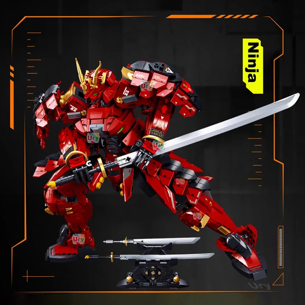 Best Sluban Ninja Armored Red Samurai Robot Mech Blocks: Classic Model Building Sets for DIY Action Figure Toys for Boys Gifts