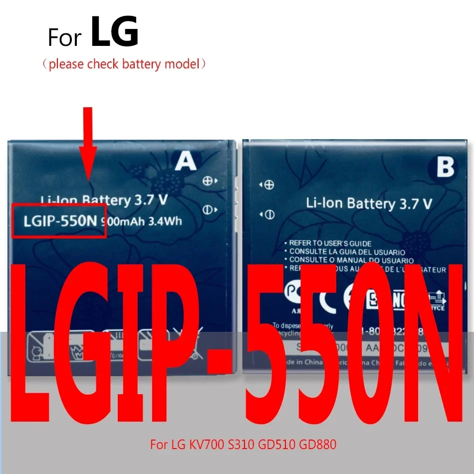 LGIP-430N LGIP-400N LGIP-531A LGIP-550N Battery For LG Cookie Fresh GS290 GM360 GW300 LX290 LX370 MT375 T375 A100