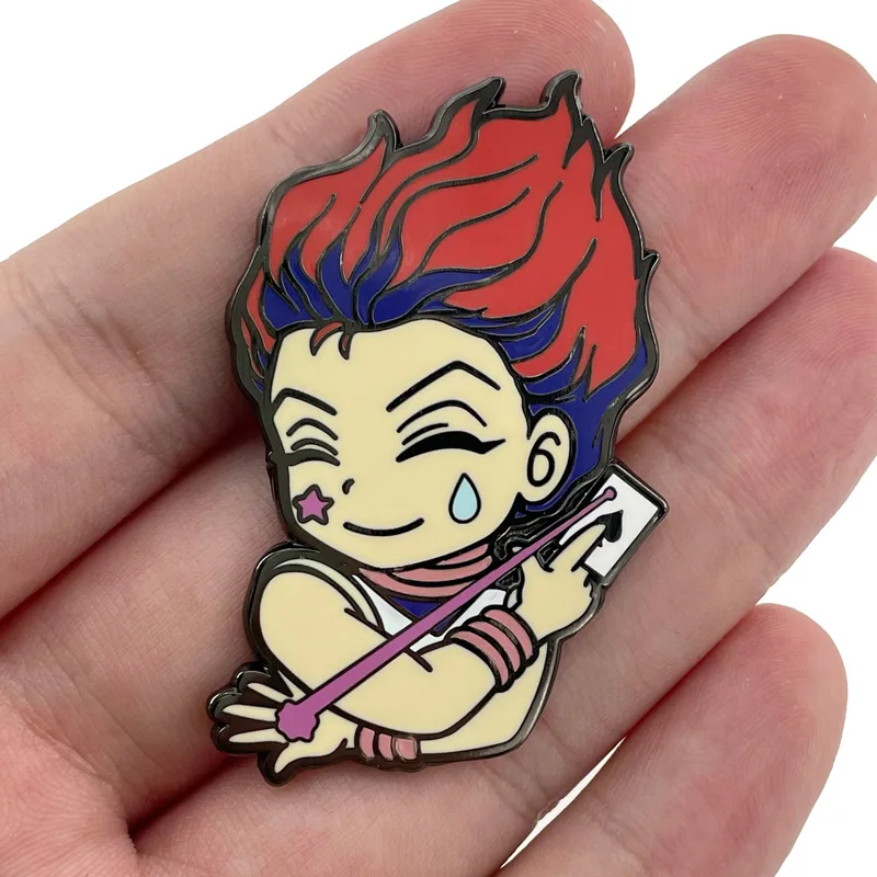Insignias Q Hisoka de Anime HUNTER x HUNTER, alfileres de Metal, broches de Manga japonesa para mochila, bolsa, ropa, solapa, ACG, decoración de juguetes para Cosplay