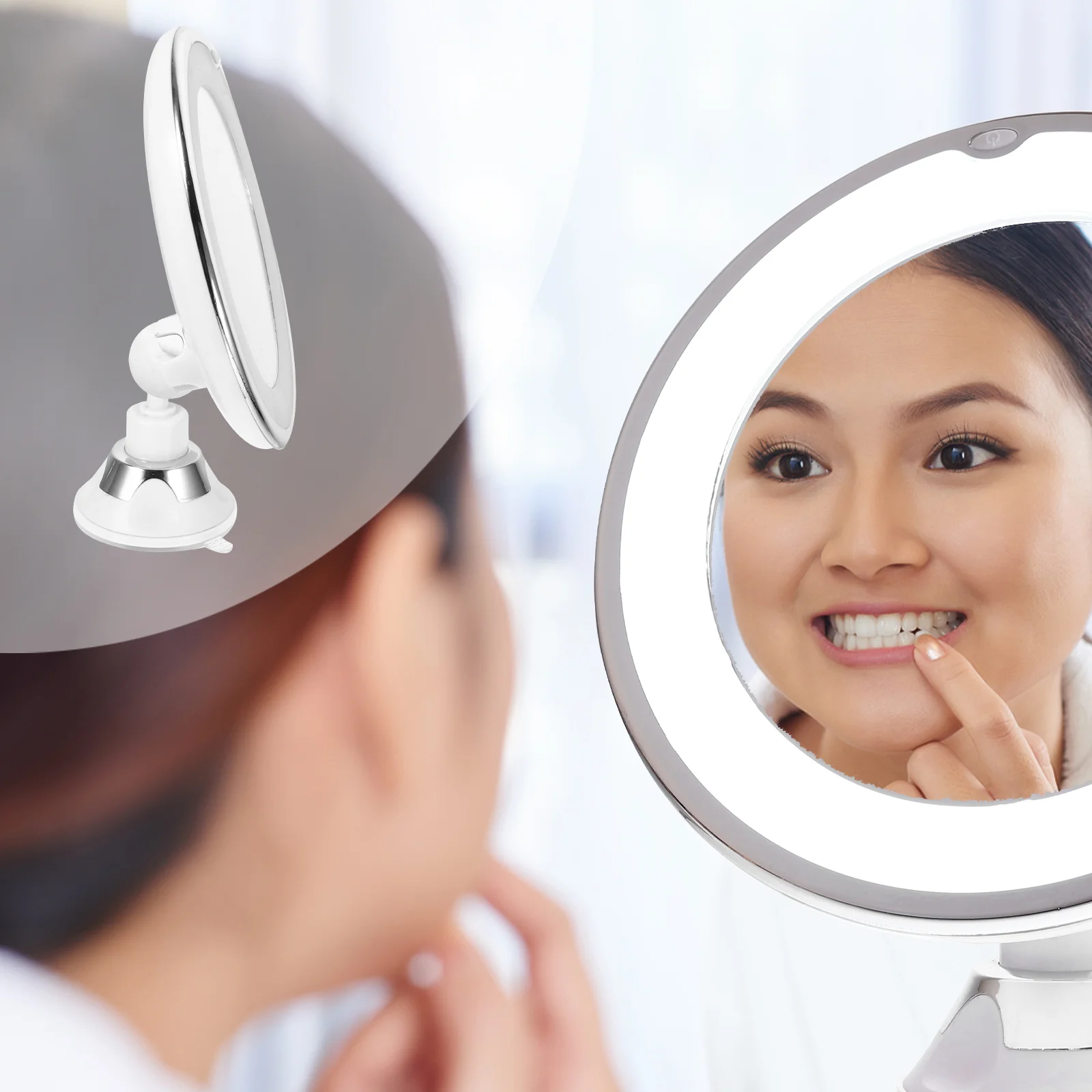 10 Vanity Mirror Tabletop Desk Bathroom Magnifying with Suction Plastic Travel Mirrors