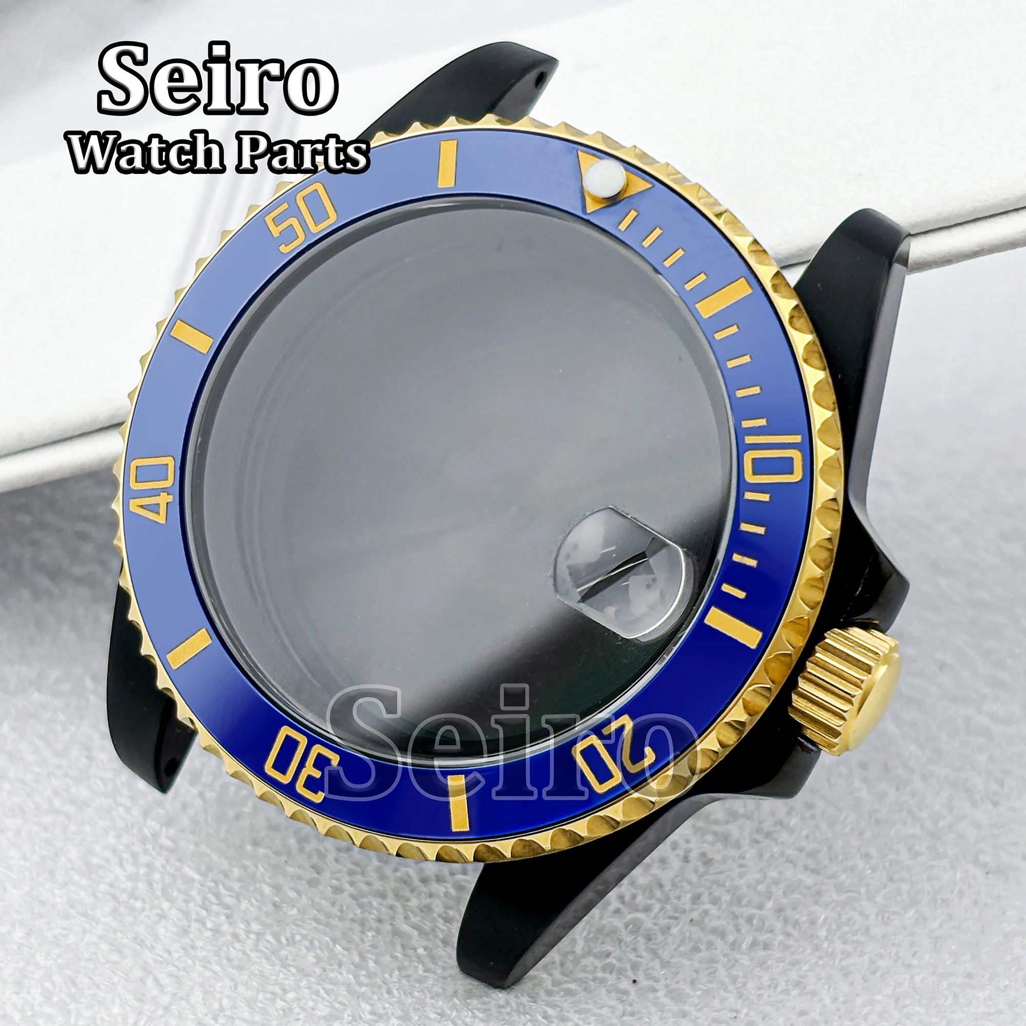 NH35 40MM Watch Case Sapphire Glas Stainless Steel 10ATM Waterproof PVD Black Gold Wacthcase for Submariner NH34 NH36 Movement