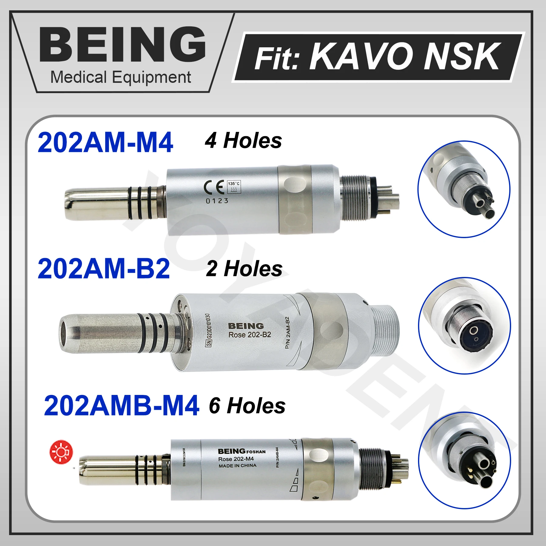 

BEING Dental Air Motor 2/4/6 Holes Internal Water Spray E Type Motor Fit NSK KAVO BEING Handpiece Dentistry Products