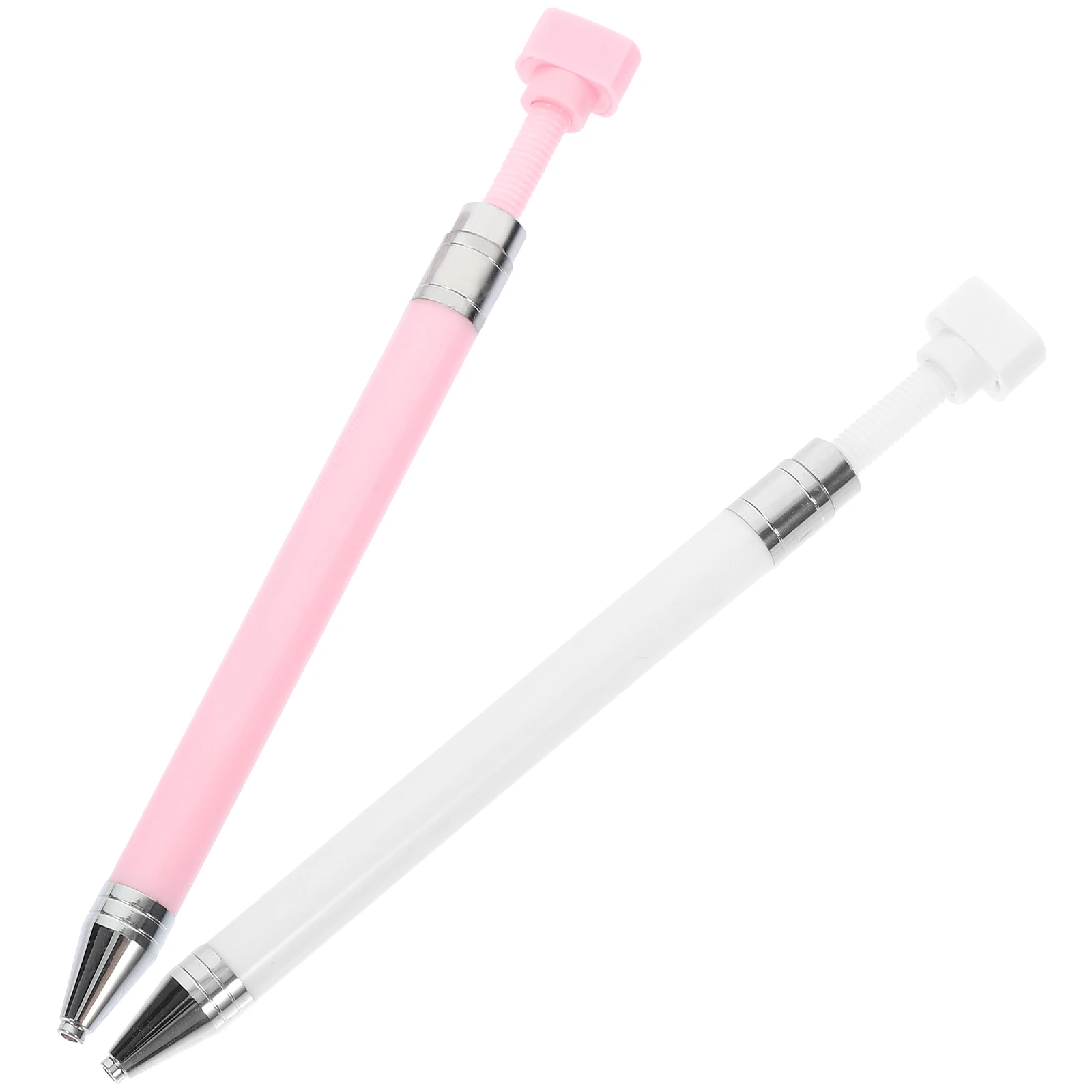 

2pcs Drawing Drill Pen Pvc Ergonomic For Diy Craft Nail Art Refillable Diamond Dotting Pen Plastic Drill Tool