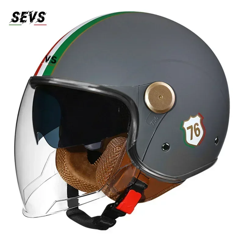 Motorcycle helmet 3/4 open face men's and women's riding helmet retro electric bicycle scooter ABS shell motorcycle helmet M-XL