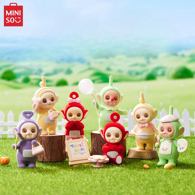 MINISO Blind Box Teletubbies Series Window Model Cute Desktop Decoration Ornaments Animation Children's Toys Birthday Gift