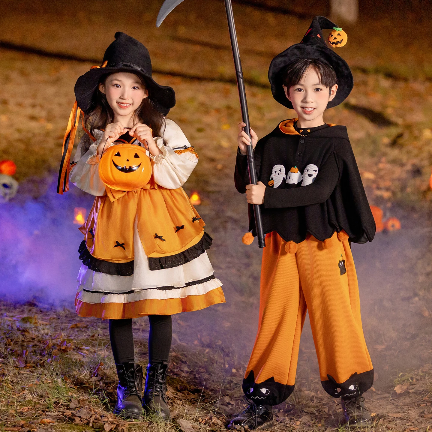 أزياء الهالوين للأطفال الصبي القلنسوة ني رداء الفتاة اليقطين الدكتور طفل تأثيري أداء الزي طويل Sve السراويل الطويلة