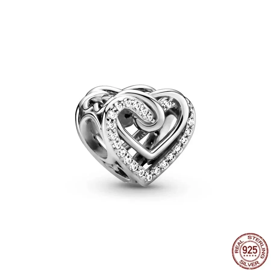 Breloques en argent regardé 925 pour femme, fleur de vigne, 26 lettres, nom, perles pour bracelet Pandora, cadeau de bijoux à bricoler soi-même, original, nouveau