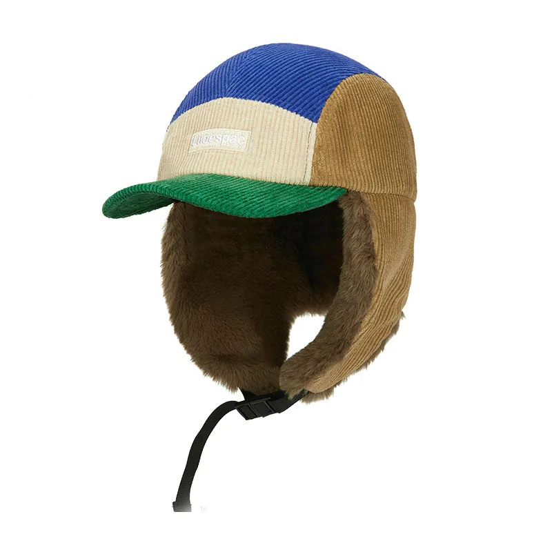 

Вельветовая зимняя шапка-ушанка с флисовой подкладкой — регулируемая бейсболка для мужчин и женщин, ветрозащитная шапка для лыж, сноуборда