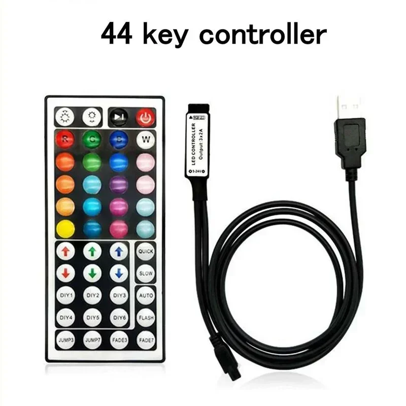 4Pin USB RGB LED Strip Controller For 2835 5050SMD LED Light Bar 44 Keys Remote Control Mini RGB Dimmer