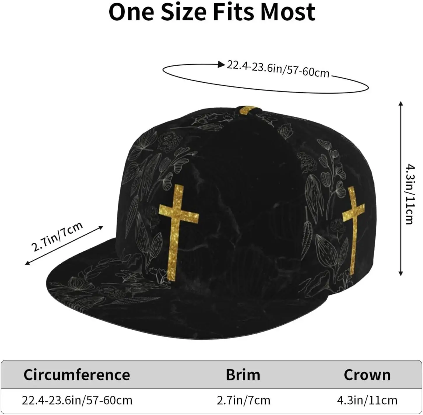 Jesus Cross Baseball Cap Workout Hats with Adjustable Strap for Men & Women Dad Hat Snapback Hat