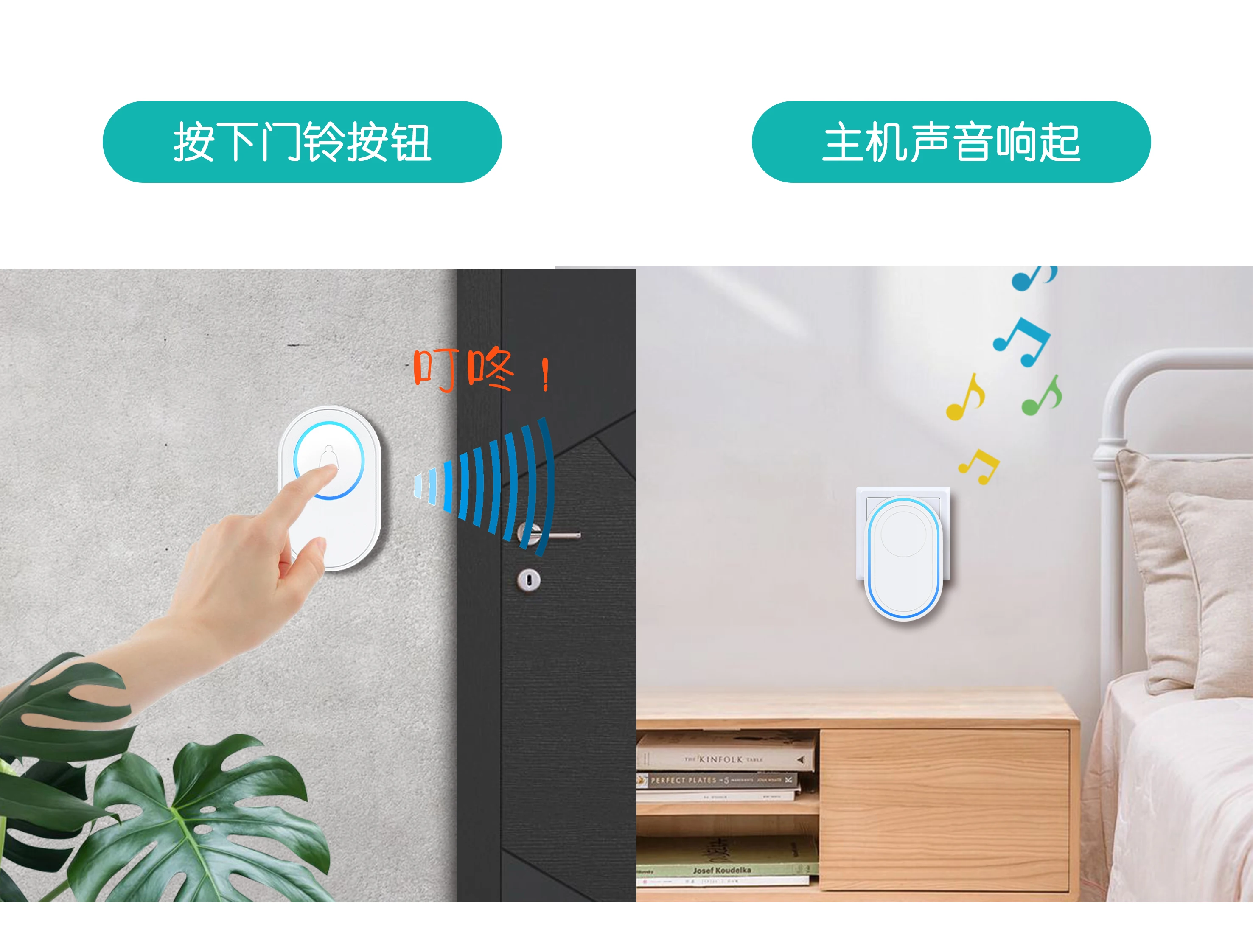 Intelligent Tuya APP Wireless WIFI Doorbell Home Alarm Welcome Doorbell Waterproof  Remote Smart Door Bell Chime EU UK US Plug