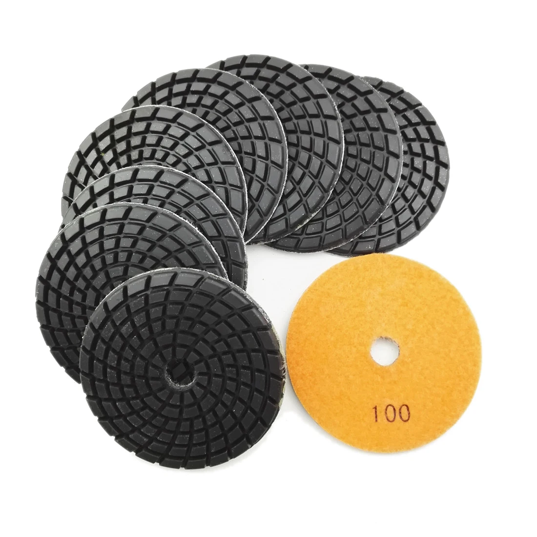 

SHDIATOOL 9pcs 4inch Grit #100 Diamond Resin Bond Concrete Polishing Pads Floor Renew Pads beton Floor Renew Reparing Disk