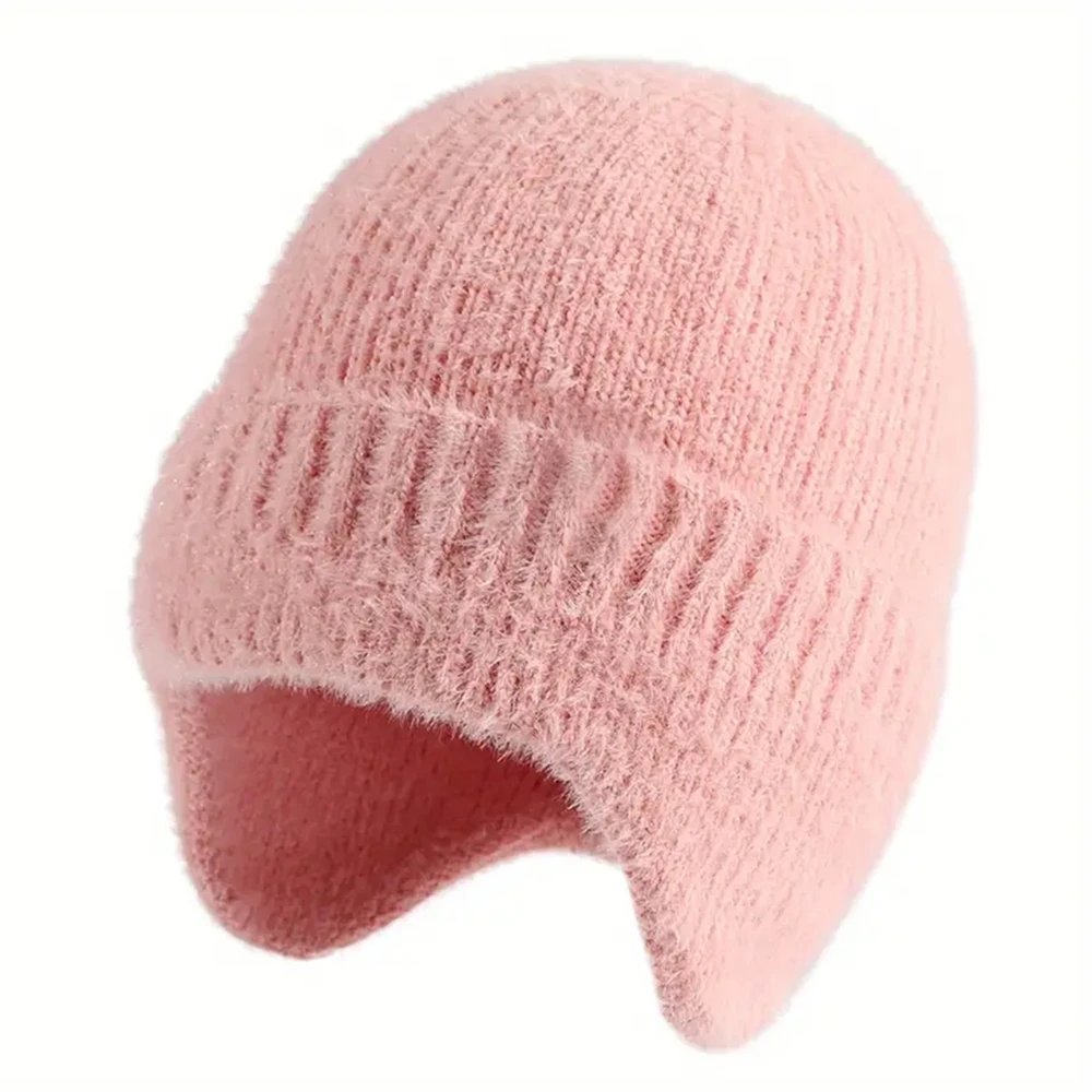 الكبار فو المنك إيرفلاب قبعة الطيار محبوك الشتاء الدافئة لمسة ناعمة منفذها قبعة للرجال والنساء