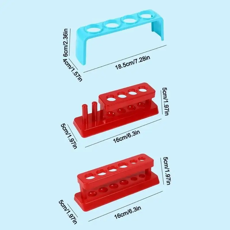 Plastic Test Tube Holder Rack Thickened Long Lasting Ideal Holiday Gift for Kids Junior Science Experiment Learners view 5