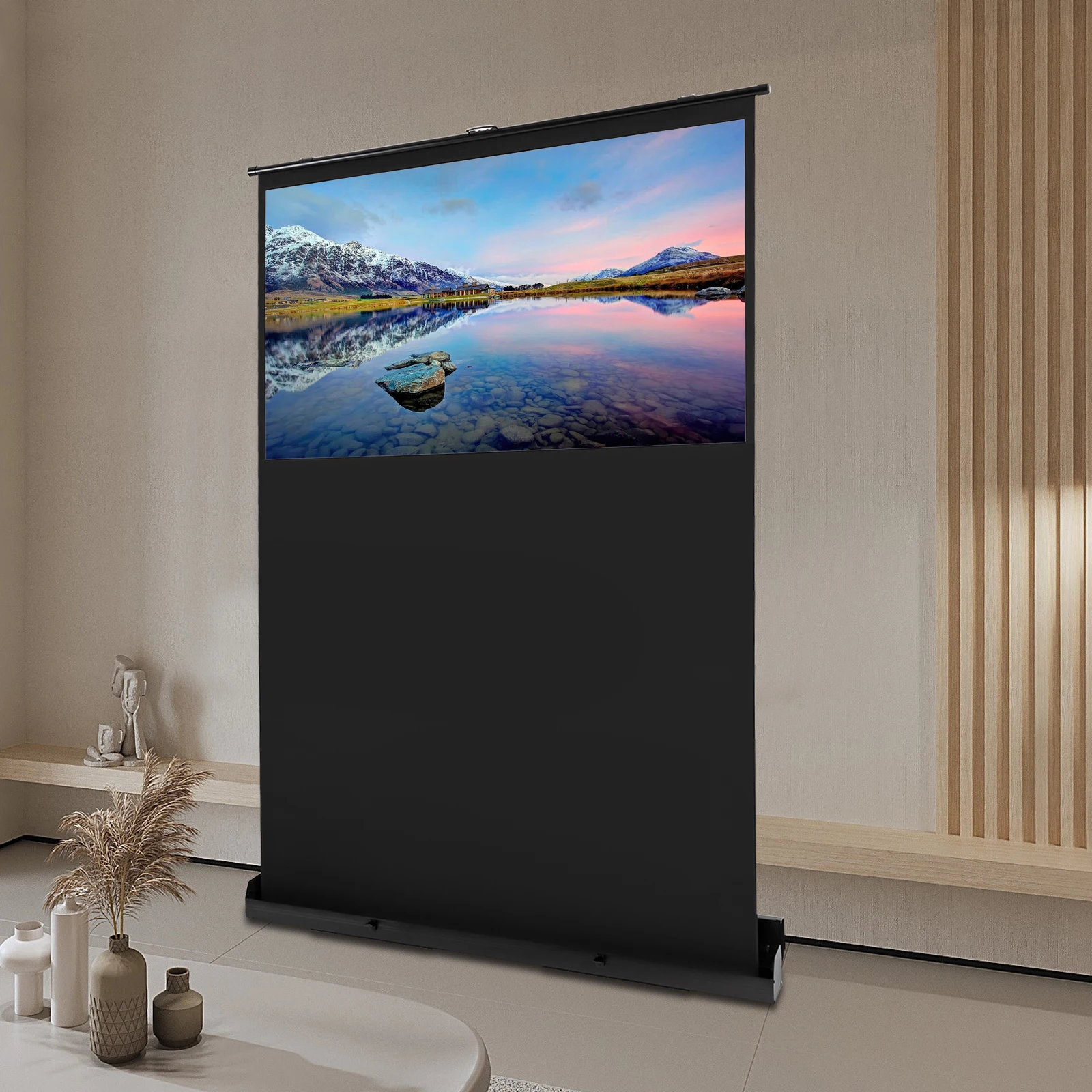 Pull-Screen-Projektion auf dem Boden um 60" 16:9 Pull-up-Projektionsleinwand Tragbare Projektionsleinwand zum Teilen von HD-Aufnahmen – Detail 23