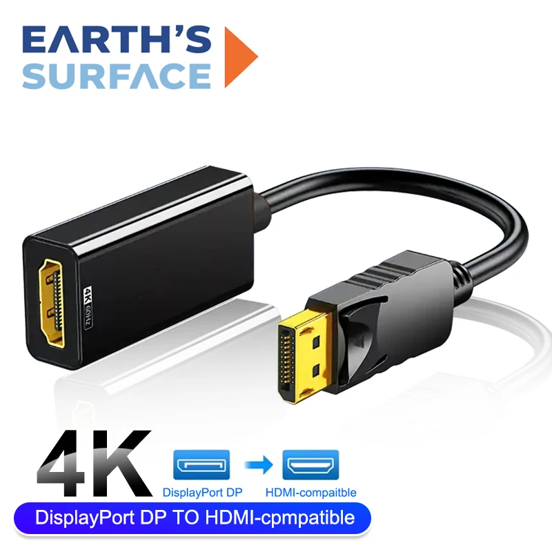 4K DisplayPort DP to HDMI-compatible Adapter Cable Male to Female HDTV Converter for PC TV Laptop DP to HDMI-compatible Cables
