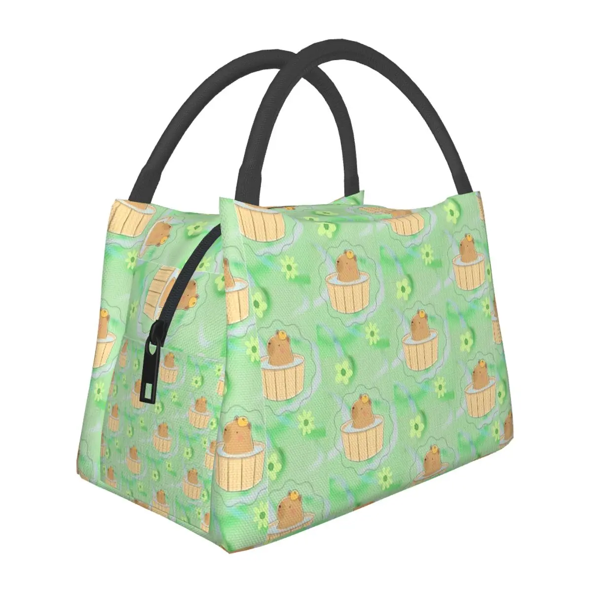 

Capybara In Bath Lunch Bag Picnic Lunch Box For Men Casual Graphic Design Tote Food Bags Waterproof Cooler Bag