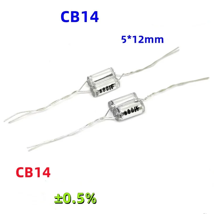 CB14 Double body axial aluminum foil film capacitor 100V 91PF 100PF 150PF 200PF 270PF 300PF 330PF 470PF 510PF 680PF 820PF  0.5%