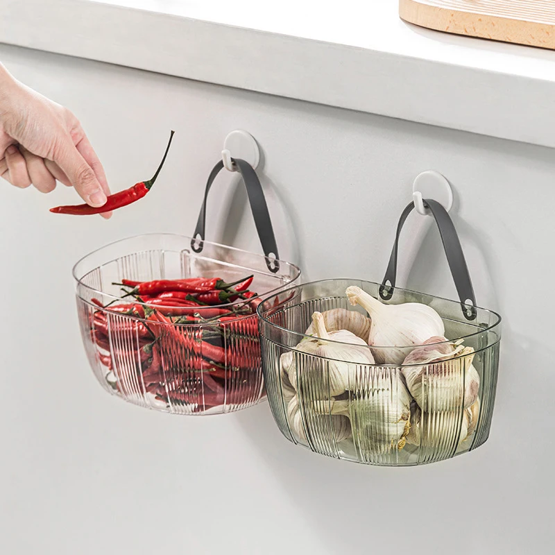 

Kitchen Storage Basket Large Capacity Strong Load-bearing With Handle Onion Ginger Garlic Storage Container Household Supplies
