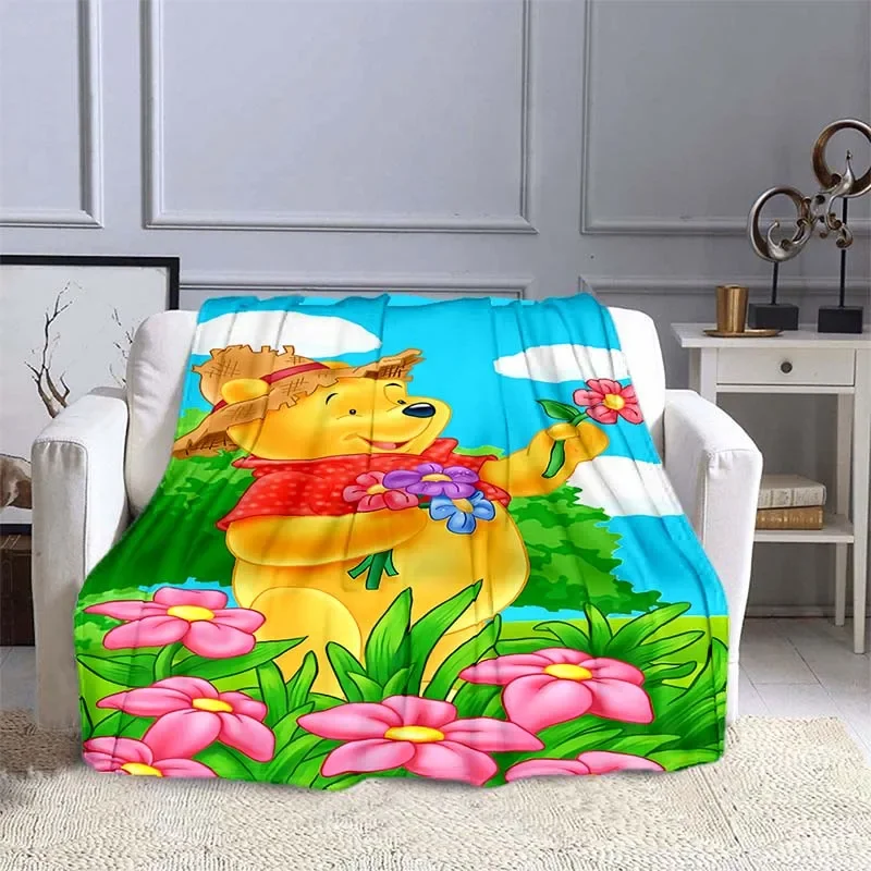 Bear Disney Winnie The Pooh coperta stampata per bambini coperta per adulti biancheria da letto morbida e calda per divano da letto coperta da viaggio all'aperto