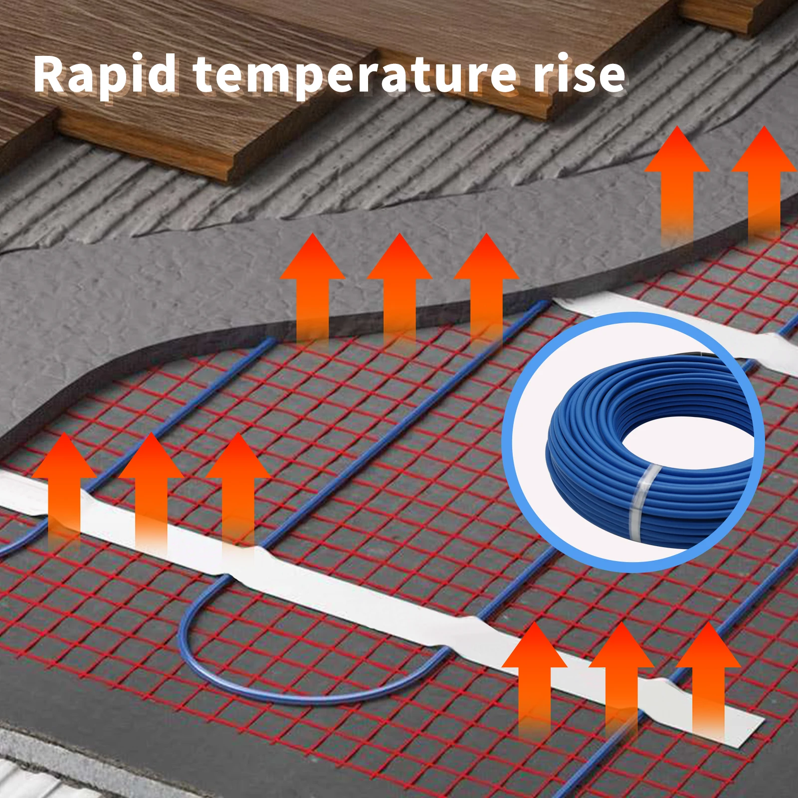 20w 5 160m infravermelho isolado liga fio de aquecimento cabo usado para sob telha laminado piso sistema de aquecimento garagem neve derretimento