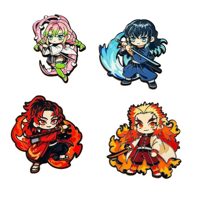 Demon Slayer Alloy Brooch Anime Merchandise Flame Pillar Love Pillar Cartoon Badge Creative Personalized Character Toys Anime