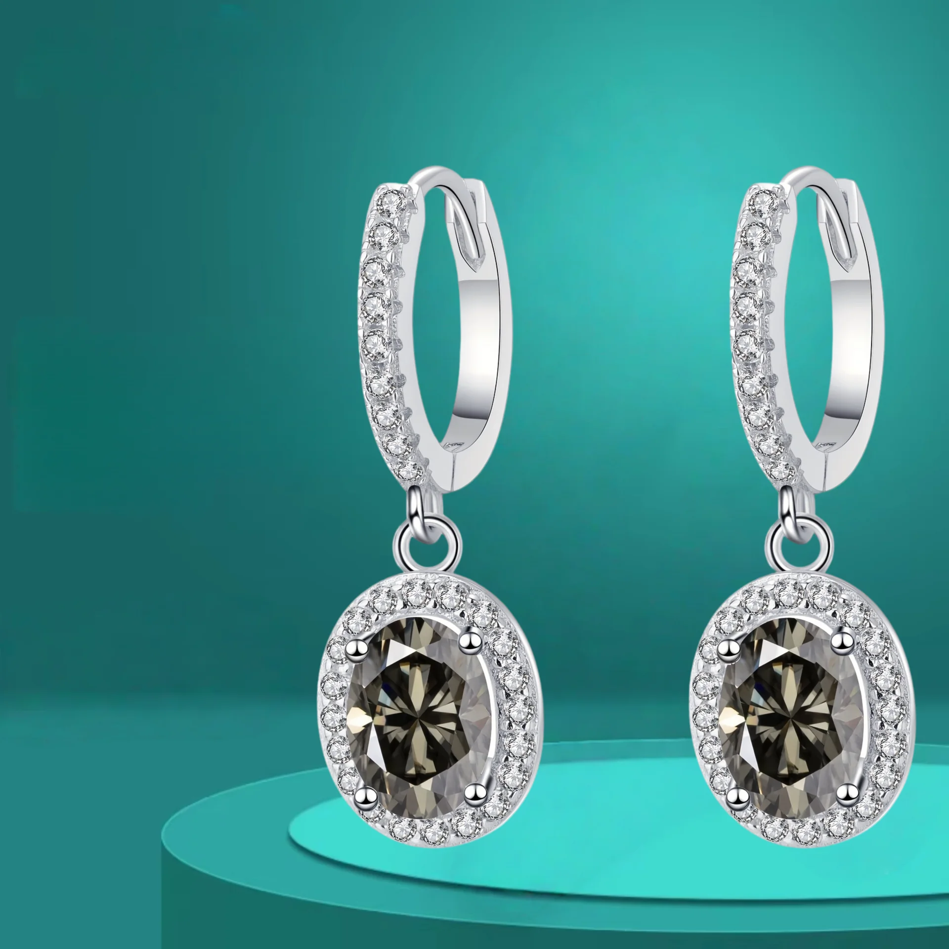 

5*7mm Oval Cut Moissanite Drop Earring Ladies S925 Pure Silver Laboratory Cultivated Diamonds Luxury Wedding Jewelry