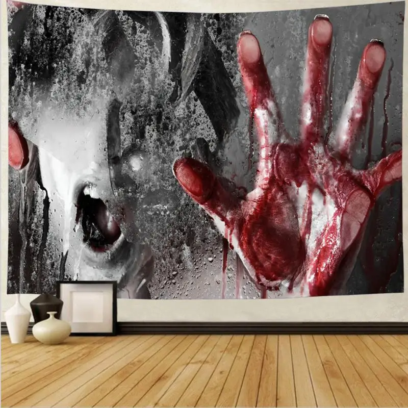 Scary Halloween Wall Decor Tapestry Print Beach Towel Cover  Hanging  Home  Poster