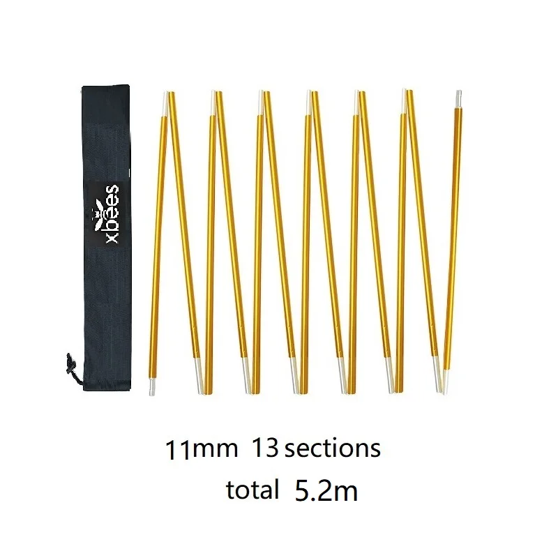 1 stücke Xbees Zelt Pole 8,5/9,5/11mm Camping Aluminium Legierung Zelt Pole 360/400/440CM Camping Wesentliches Zubehör