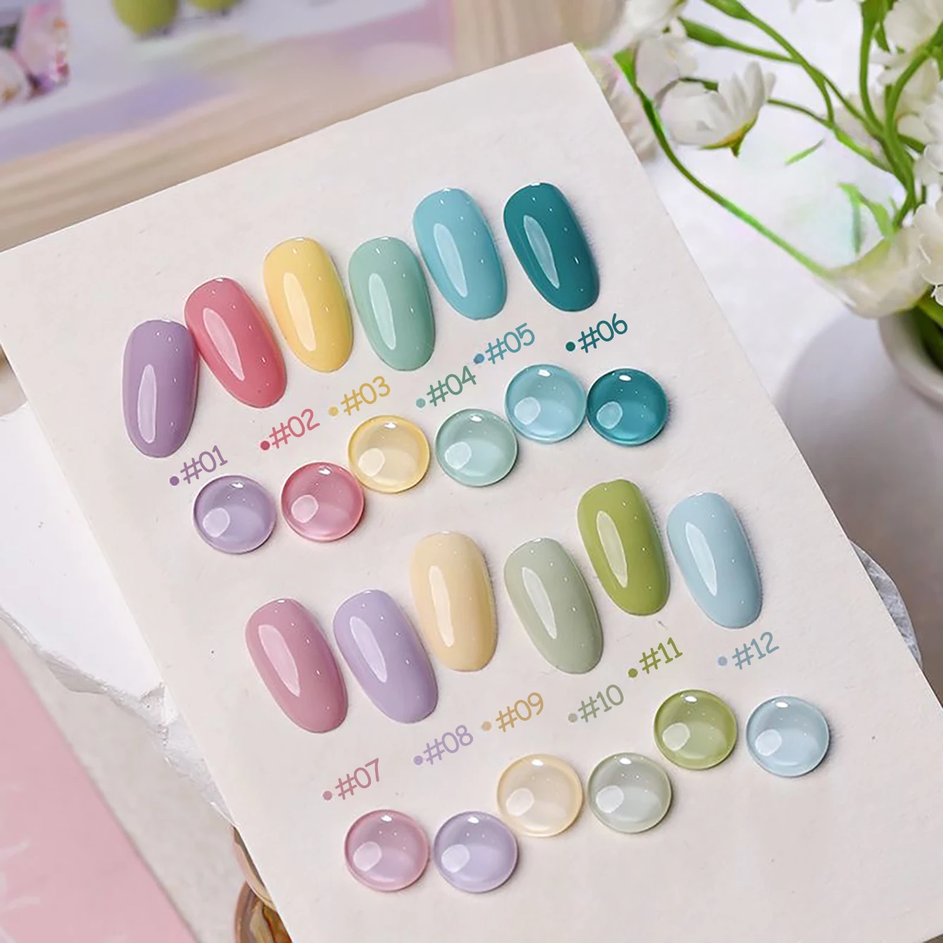 1-24pcs WS Summer Autumn Dopamine Macaron Cream Candy Holiday Style Vacation Small Set Girl Style Whitening Gel Nail Polish