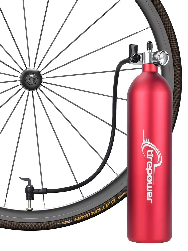 

QIUDANOW High-Pressure 1.3L Tire Air Booster with Gauge fits Schrader/Presta Valves for Bike Vacuum Tubeless Tire MTB/Road Bike