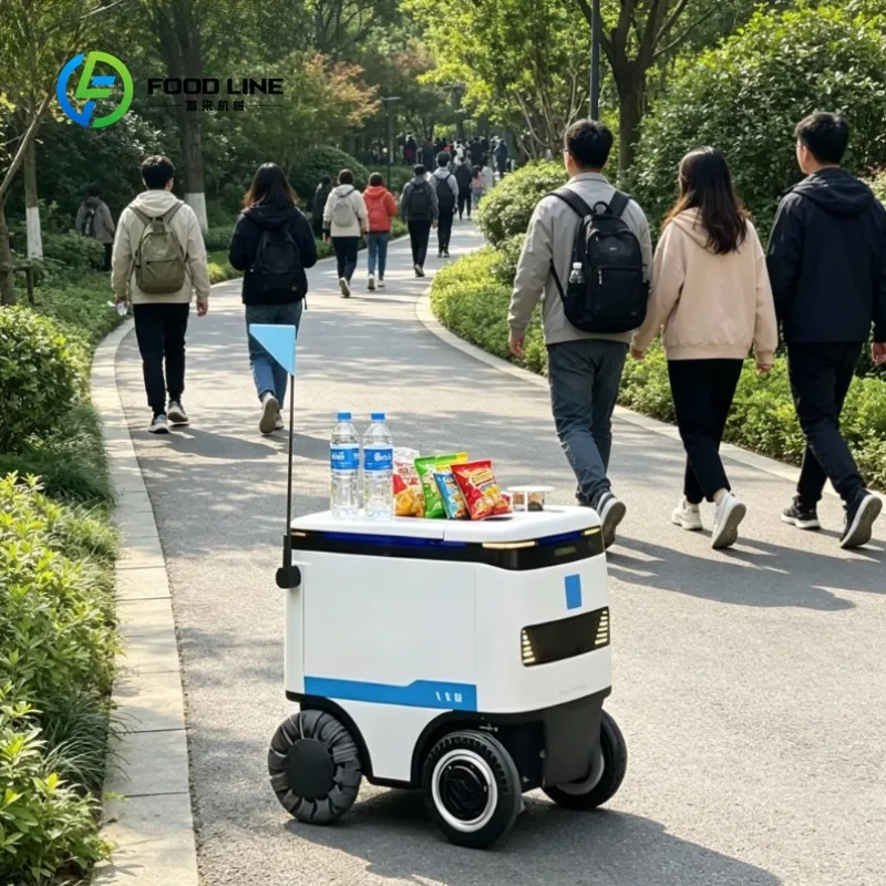 Custom All-Terrain Delivery Robot with Lifting Arm for Smart Communities Elevator Button Operation, Secure Indoor Distribution