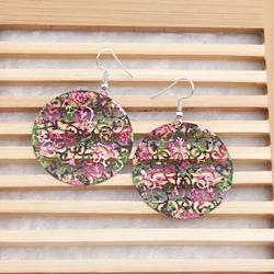 Colorful Painted Round Filigree Earrings Forest Style Gorgeous Women Jewellery for Women Fashion