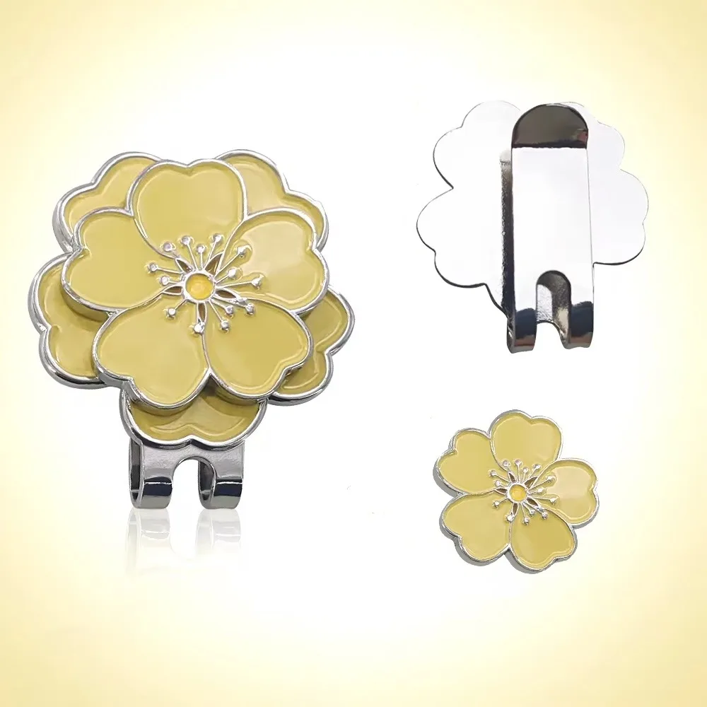 

Magnetic Golf Cap Clip Flower Shaped Durable Metal Golf Ball Mark Ball Position Two Styles Golf Hat Marker Women Girls