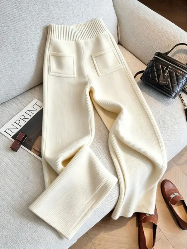 

Прямые повседневные брюки с высокой талией, осенне-зимние новые универсальные утягивающие широкие брюки для женщин