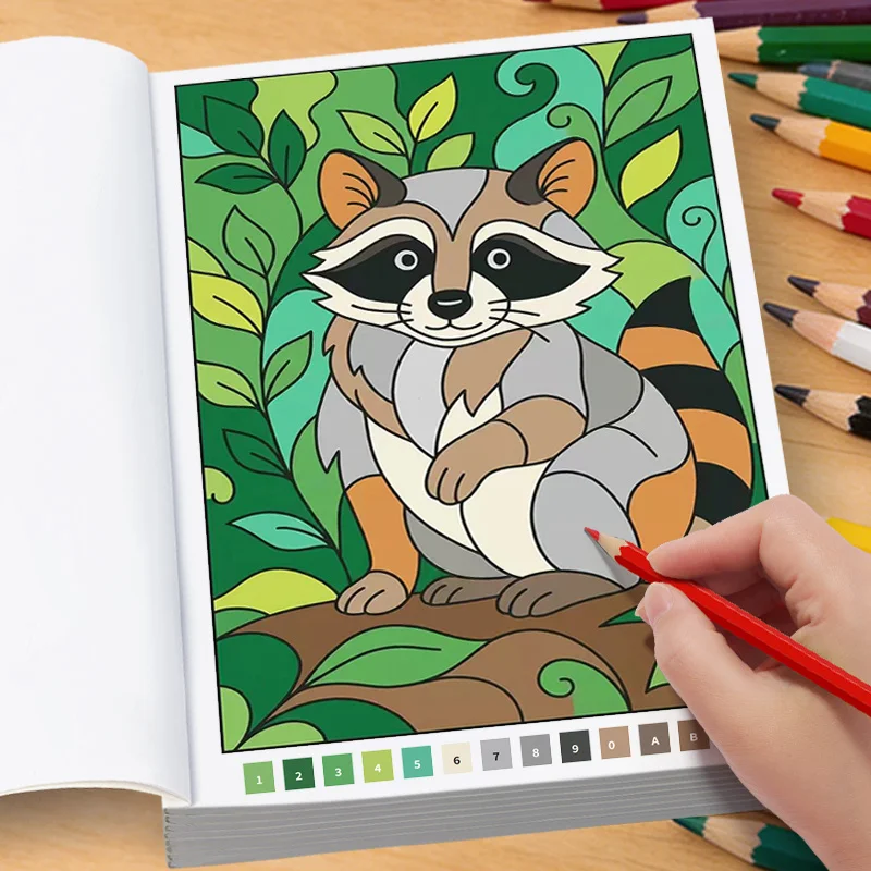 A Digital Coloring Book For Adult Healing And Decompression, With Cat/Tiger/Tropical Fish/Flower Bird/Raccoon Themes, 32 Pages