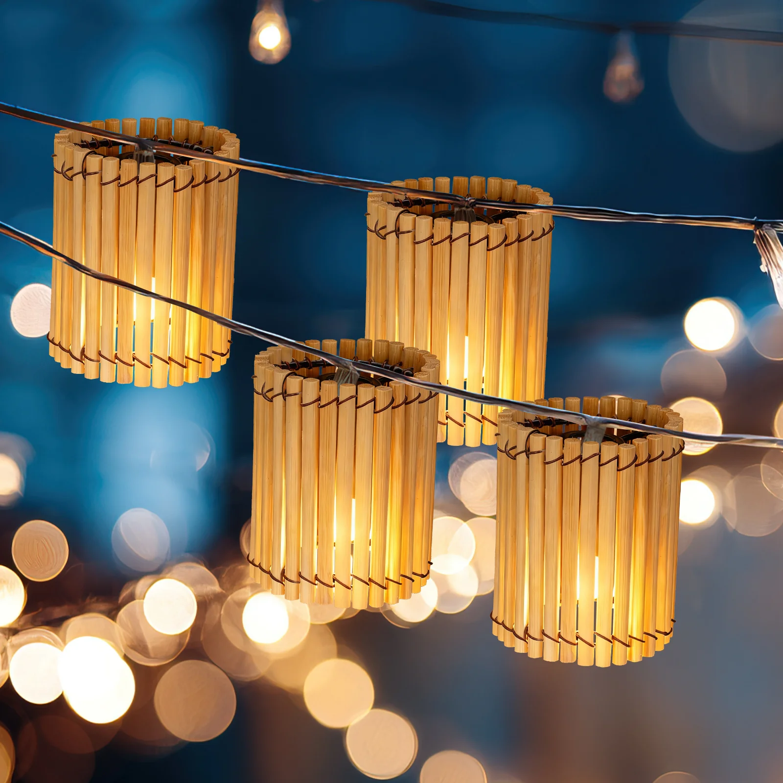 

Bamboo Lamp Cover Small Light Shade Easy Install Remove Durable Home Decoration Gift Light Covers Lamp Shade Bedroom Lampshade