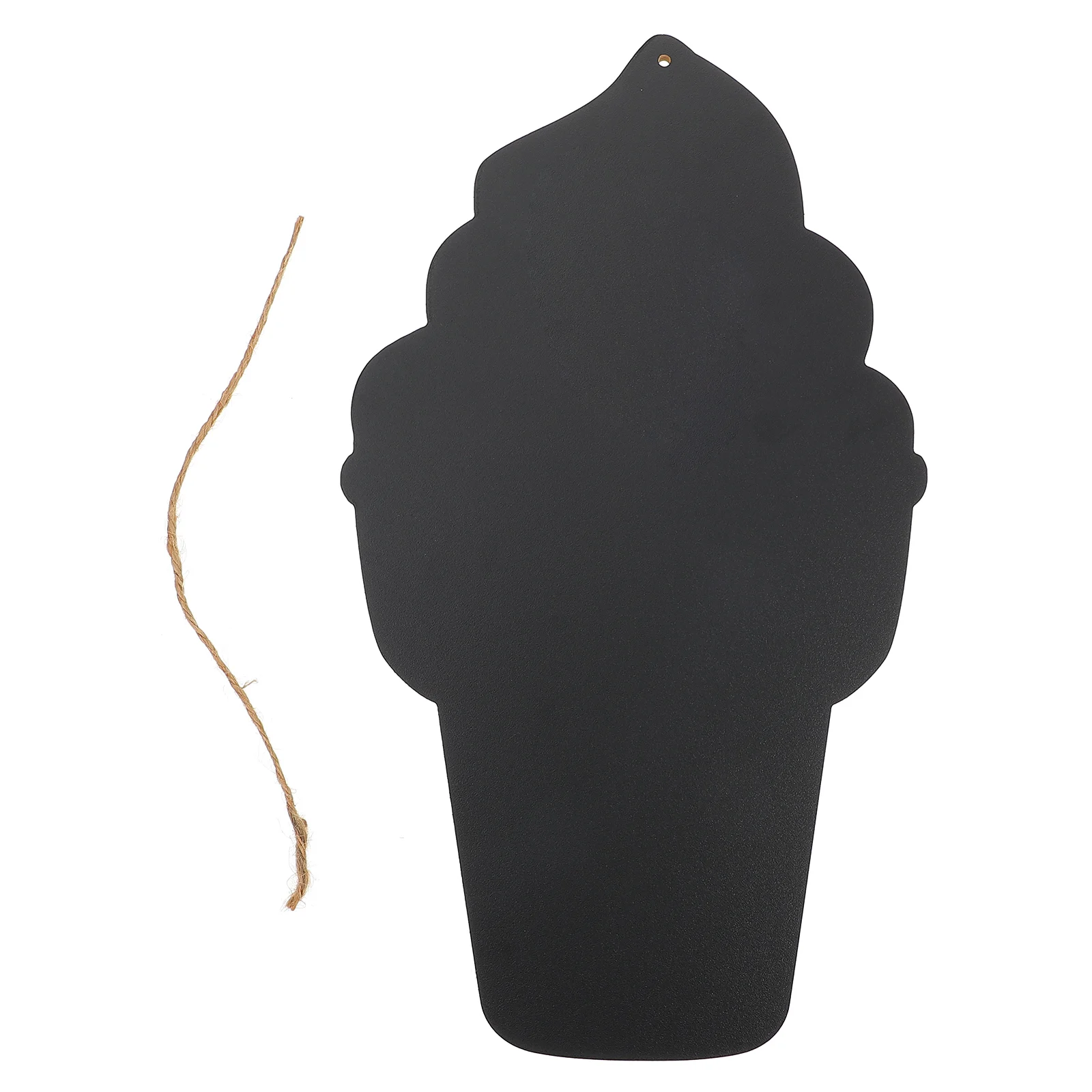 Ice Cream Shape Hanging Blackboard Decorative Message Board Home Coffee Shop Chalkboard Ornament Easy Wipe Wooden Display Sign