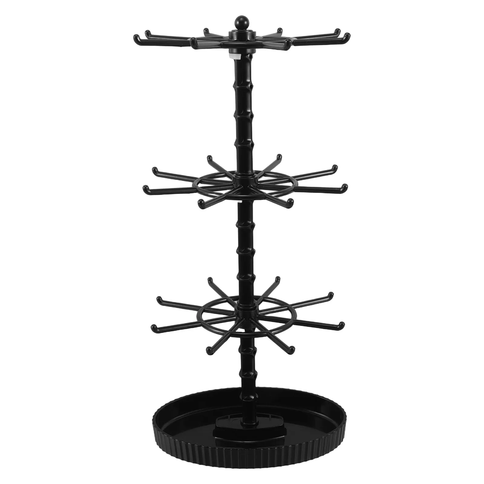 

Rotating Jewelry Organizer Stand Necklace Holder Keychain Display Rack Bracelet Hanger Tabletop 3 Tier Jewelry Display