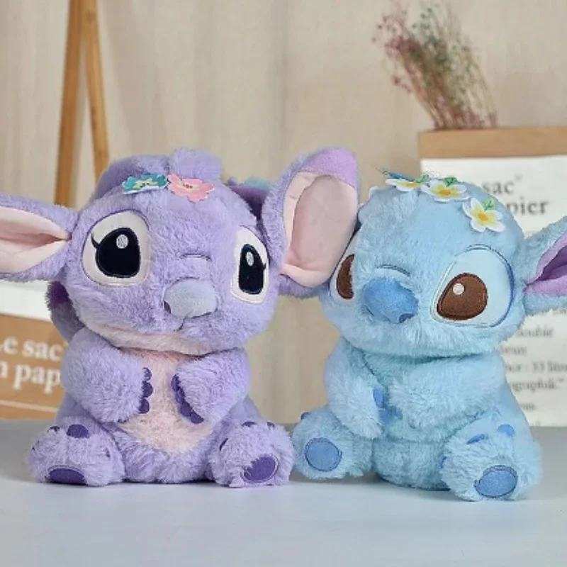 22cm Kawaii Disney Stitch Plush Toys Cartoon Anime Angel Soft Stuffed Doll Home Decor Plushie Toy Girl Birthday Gift