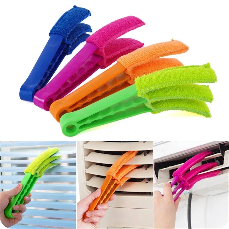 1Pcs Microfiber Car Auto Air Conditioner Vent Outlet Cleaning Brush Home Window Shade Shutter Blind Louver Cleaner Duster