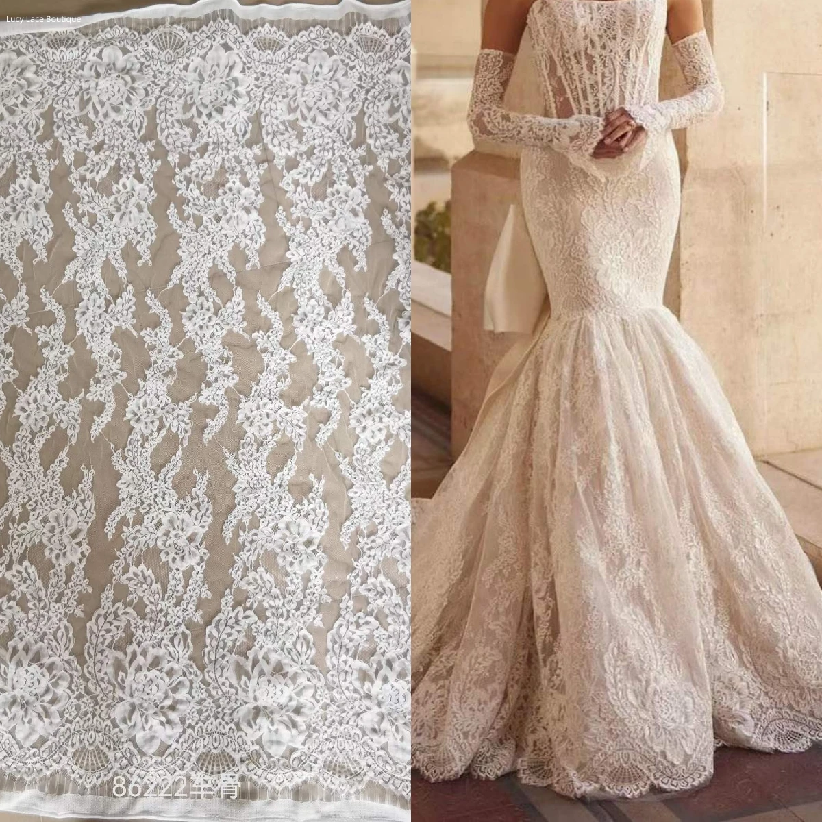 

150CM Wide Off White Handmade Cording Lace Luxury Corded French Lash Chantily Lace Bridal Wedding Gown Dress Apparel Lace 2025