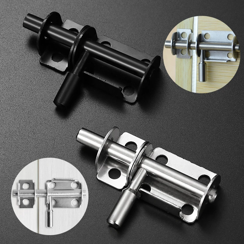New Stainless Steel Door Latch Solid Sliding Bolts Latch Hasp Home Hardware Gate Safety Toilet Door Lock