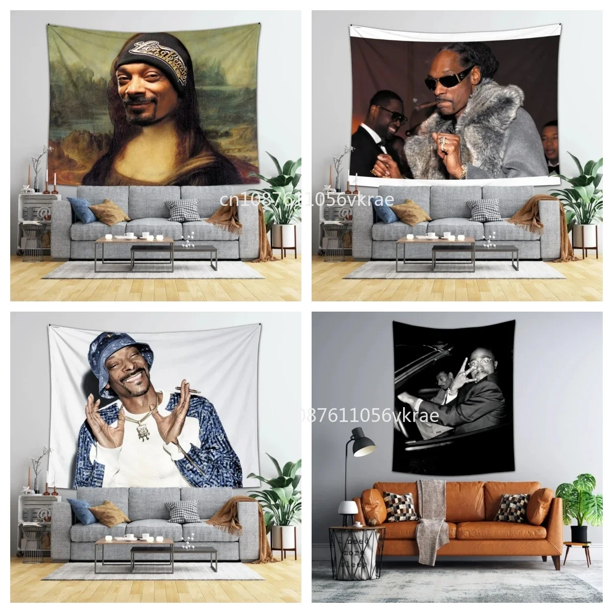 Snoop Dogg Tapestry Wall Hanging Music Singer Home Decor Dorm Room ation  150x130cm 59x51in / 200x150cm 79x59 in