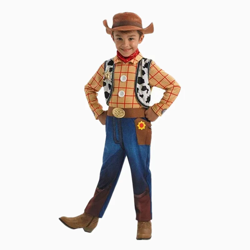 Toy Story Woody Costume avec chapeau de cowboy pour la fête cosplay