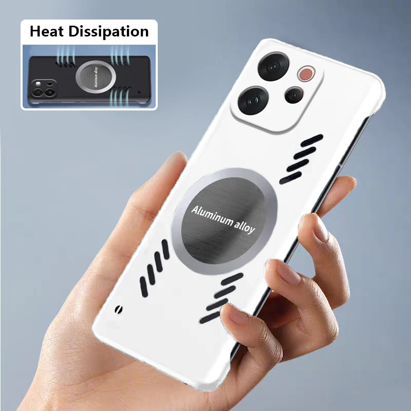 Biruiqu For VIVO V70 Bezel-less Case Magnetic Attachment Slim Heat Dissipation PC Phone Case view 3
