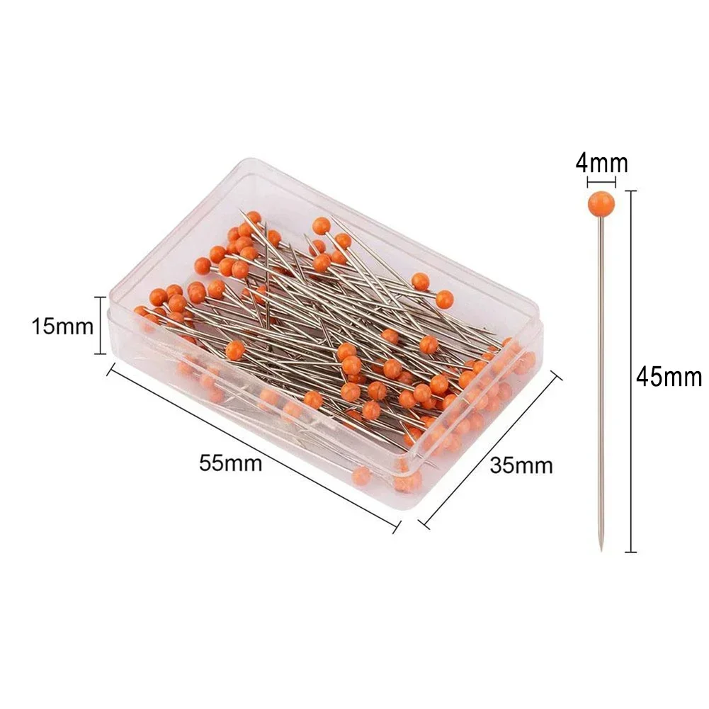 100Pcs/Box 45mm Head Sewing Pins Dressmaking Craft Sewing Embroidery Hemming Tailors Pins For Dressmaking DIY Sewing Tools