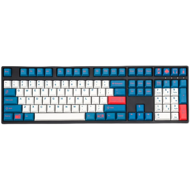 gmk todos os dias transportar teclas teclado mecanico serie azul branco pbt dye sub perfil cereja 23 teclas 130 teclas 01