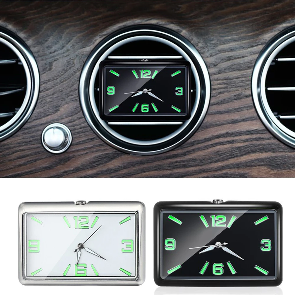 Orologio al quarzo Stick-On interno per Auto Mini orologio luminoso con manometro automatico orologio da cruscotto ornamento automatico per accessori per Auto Styling